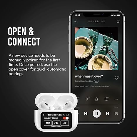 Airoods Pro Wireless With ANC/ENC Touch Control/Display