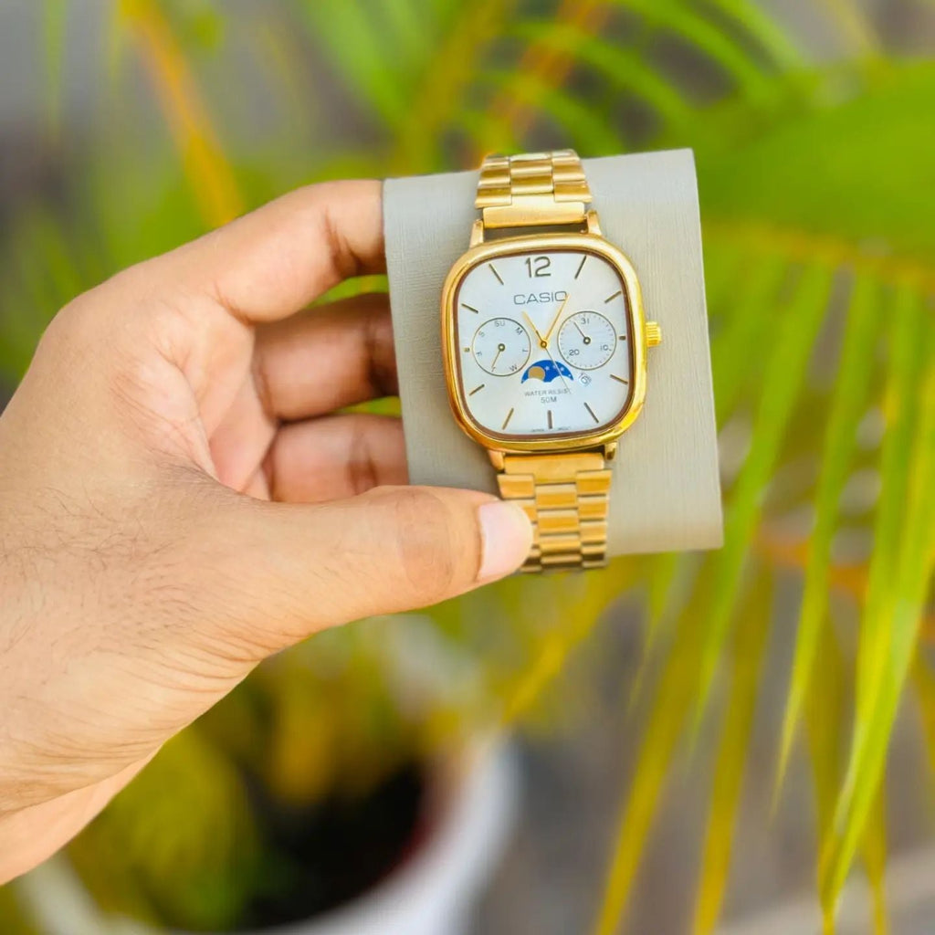 Casio Vintage Moon Phase Square Watch