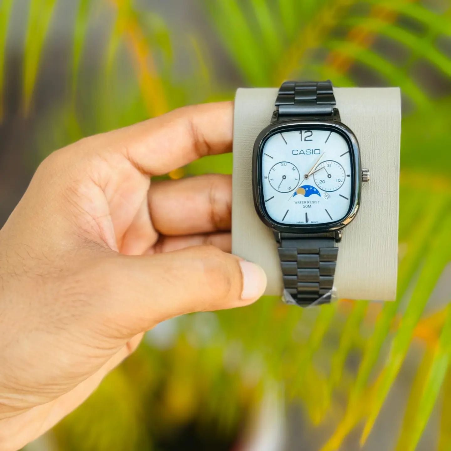 Casio Vintage Moon Phase Square Watch