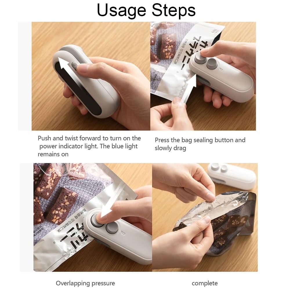 Small 2-in-1 Rechargeable Magnetic Snack Sealer Household Mini Sealing Machine